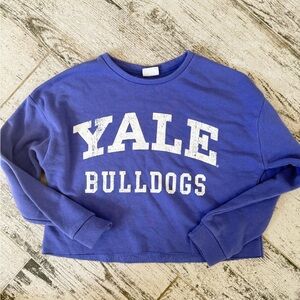 Blue Yale Bulldogs cropped sweatshirt